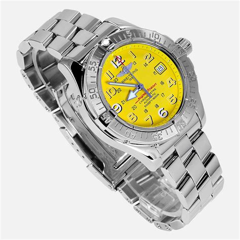 breitling colt automatic replicas yellow dial face|how to identify a breitling.